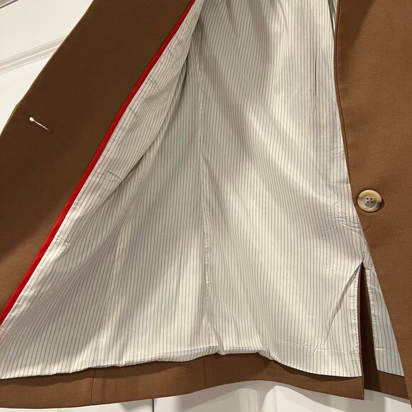 J Crew Regent Women's Camel Tone Tan Wool Fitted Blazer Size OO - Picture 6 of 8